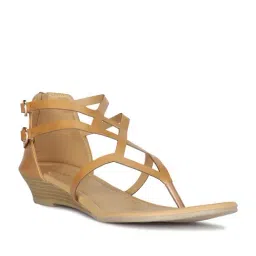 Bata Women's GALAXY E Tan Gladiator Sandals-image-1