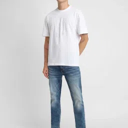 Forever 21 White Regular Fit Printed Cotton Crew T-Shirt image 5