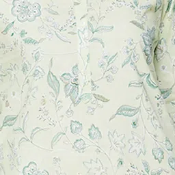 Melange by Lifestyle Sage Green Cotton Floral Print Kurta image 5