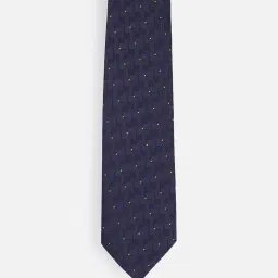 Van Heusen Navy Embroidered Tie with Pocket Square & Cufflink image 5