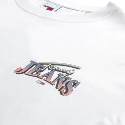 Tommy Hilfiger White Printed Regular Fit T-Shirt image 5