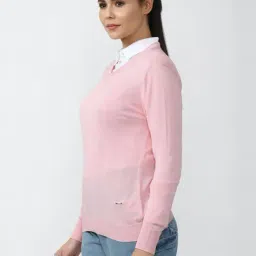 Van Heusen Pink V Neck Sweater image 3