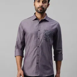 Don Vino Purple Slim Fit Shirt-image-73