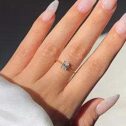Zarkan 925 Sterling Silver Gold-Plated Cubic Zirconia Studded Hallmark Chain Ring-image-20