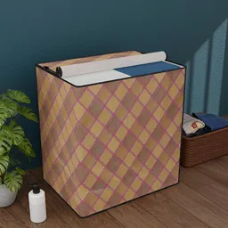 Myntra Elegant Homes Brown & Maroon Printed Waterproof Washing Machine Cover With Zip-picture-31