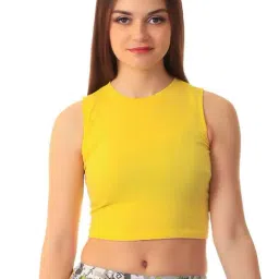 Cation Yellow Regular Fit Crop Top-picture-19