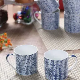 Goodhomes Blue Bone China Coffee Mugs (220 ml) - Set of 6-picture-33