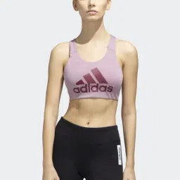 adidas Purple Logo Print Sports Bra-image-0