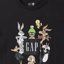 GAP Boys Black Cotton Graphic T-Shirt image 2
