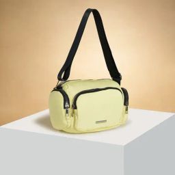 Forever Glam by Pantaloons Lime Yellow Solid Medium Sling Handbag-picture-6