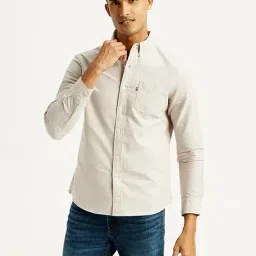 Levi's Beige Cotton Slim Fit Shirt-image-40