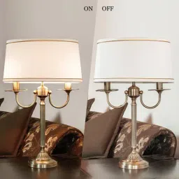 kapoor lamp shades Kapoor E Illuminations Golden Brass Table Lamp - Set of 1 image 5