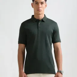 Arrow Dark Green Cotton Regular Fit Polo T-Shirt-picture-25