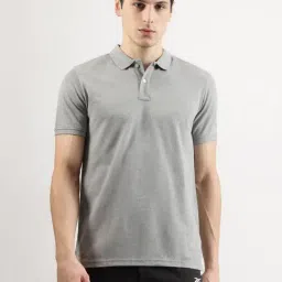 Reebok Grey Cotton-Poly Blend Regular fit T-Shirt-image-5