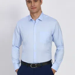 Peter England Blue Cotton Regular Fit Shirt-picture-26