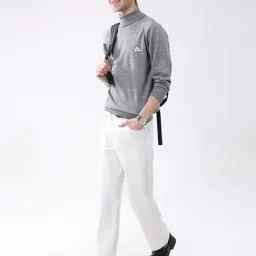 Monte Carlo Grey Solid Regular Fit Pullover image 5