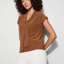 Code By Lifestyle Brown Regular Fit Top image 3