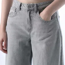 Only Grey Cotton Wide Leg Fit Jeans image 5