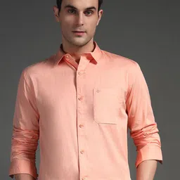 SUI DHAGA Men India Slim Fit Spread Collar Solid Cotton Formal Shirt-picture-35