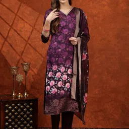 Berrylicious Women Floral Printed Kurta with Trousers & Dupatta-picture-14