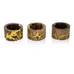 Screw Tight NPR104 Thunder Wooden Yellow Napkin Ring (Pack of 6) image 2