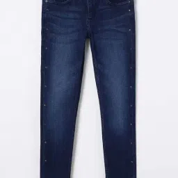 Fame Forever by Lifestyle Kids Blue Cotton Washed Jeans-picture-31