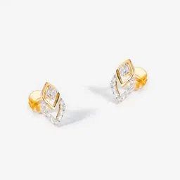 P.N.Gadgil Jewellers 14k Yellow Gold Nano Sparkle Diamond Stud Earrings-image-32