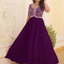 GLOSIA DESIGN Women Floral Yoke Design Thread Work Anarkali Kurta image 2