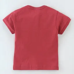 Cucumber Sinker Knit Half Sleeves Night Suit Ball Print -Retro Red image 3