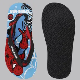 Kidsville Marvel Featuring  Spiderman Printed Flip Flops - Blue image 4
