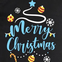FFlirtygo Christmas Theme Cotton Full Sleeves Merry Christmas Printed Romper - Black image 4
