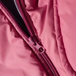 Little Kangaroos Woven Full Sleeves Hooded Padded Jacket with Teddy & Ear Applique - Pink image 5