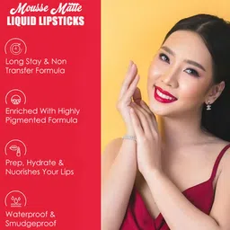 Adbeni Color Diva Mousse Long- Lasting Matte Liquid Lipstick 5.5ml - Holly Berry 156 image 2