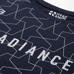HERE&NOW Printed Drop-Shoulder Sleeves Pure Cotton T-shirt image 2