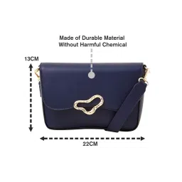 Accessorize London Navy Solid Sling Handbag image 5