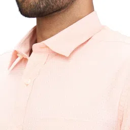 Park Avenue Orange Regular Fit Texture Shirt image 5