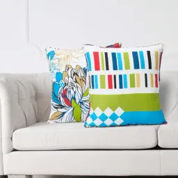 Swayam Multicolor Cotton 200 TC Cushion Covers - Set of 2-image-1