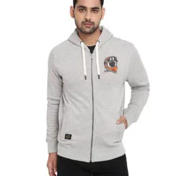 Royal Enfield Grey Melange Regular Fit Hooded Sweatshirt-image-18