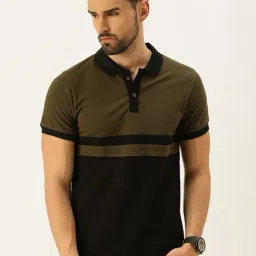 Veirdo Black & Olive Polo T-Shirt-image-21