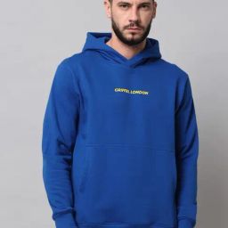 GRIFFEL Royal Blue Full Sleeves Hooded Sweatshirt-picture-46