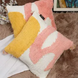 HOSTA HOMES Multicolor Cotton Cushion Cover - Set of 2-image-28