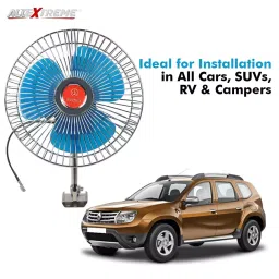 AllExtreme EX6CIRF Mini Electric Car Fan with Switch for Auto, Truck, Bus, RV and SUVs - Blue image 5