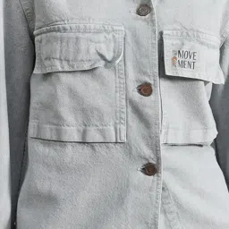 Hubberholme Blue Cotton Regular Fit Shaket image 5