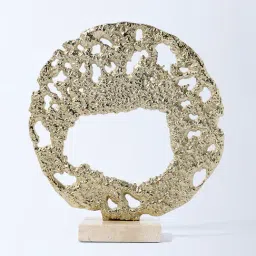 Westside Home Gold Textured Decorative Object on Stand-picture-37