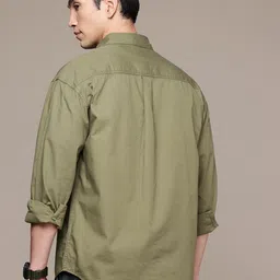 WROGN Drop-Shoulder Sleeves Oversized Pure Cotton Casual Shirt image 2