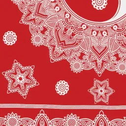 Living Roots Printed Red 240 TC Cotton Bedsheet with 2 Pillow Covers image 5