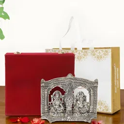 INTERNATIONAL GIFT Silver-Toned Lord Laxmi Ganesh Religious Idol Showpiece-picture-28