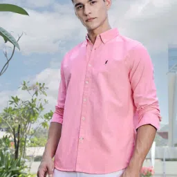 Thomas Scott Pink Regular Fit Solid Shirt image 5