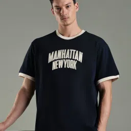 Tommy Hilfiger Navy Cotton Comfort Fit Printed T-Shirt image 5