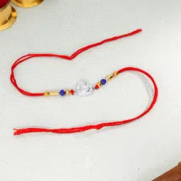P.N.Gadgil Jewellers 925 Sterling Silver Holy Ganesha Thread Rakhi-picture-13